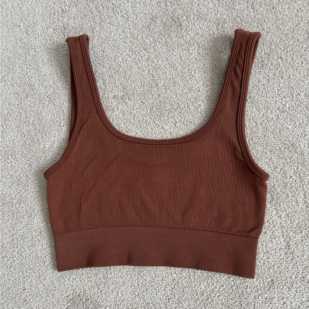Aritzia | The Group by Babaton Ribbed Brown Bralette S
